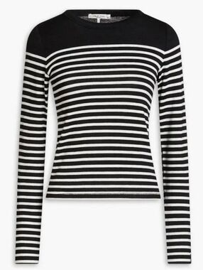 rag & bone Black and White Striped Top